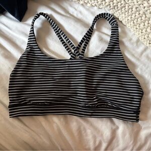 lululemon energy bra b/w stripes 10